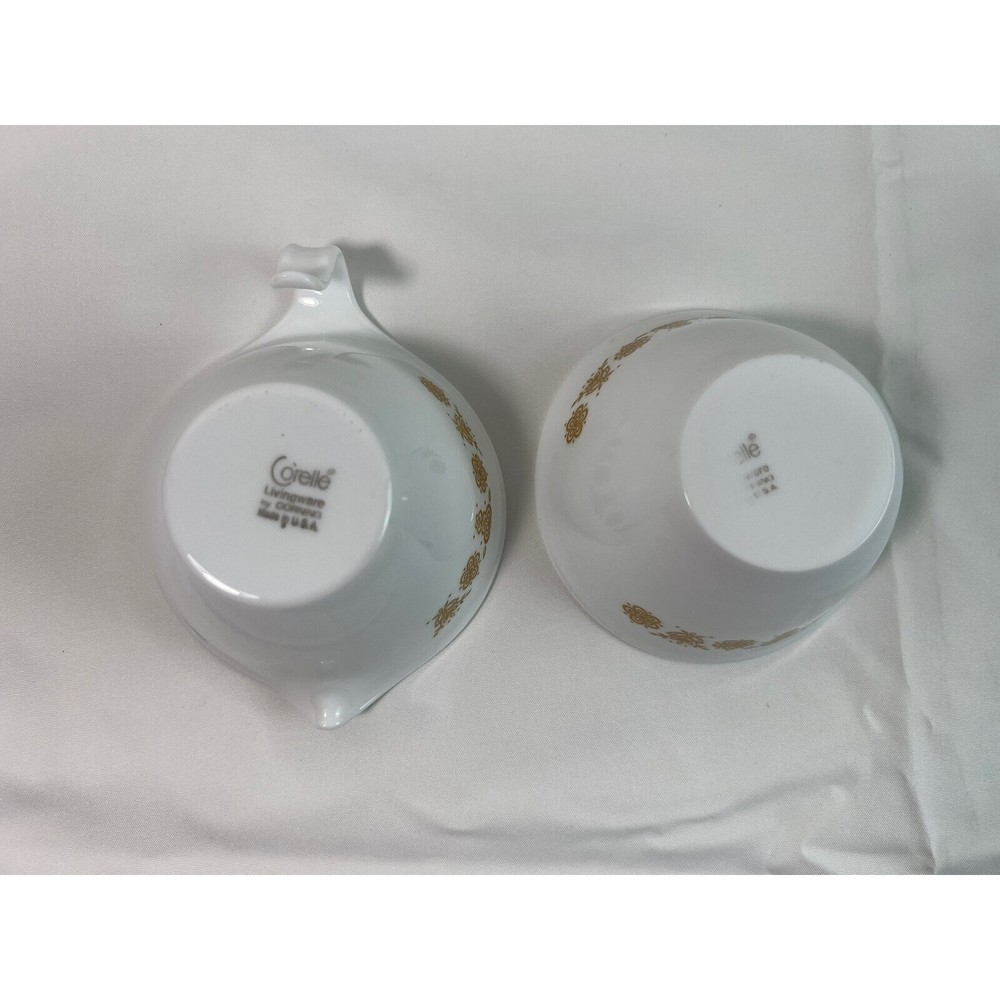 Vintage‎ Corelle by Corning BUTTERFLY GOLD Creamer & Sugar Bowl Set - Picture 4 of 6